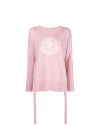 Maglione oversize stampato rosa di Moncler