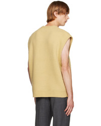 Maglione senza maniche giallo di Solid Homme