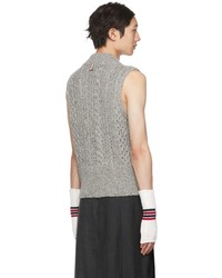 Maglione senza maniche grigio di Thom Browne