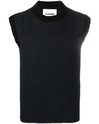 Maglione senza maniche nero di Jil Sander