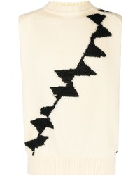 Maglione senza maniche stampato beige di Ximon Lee
