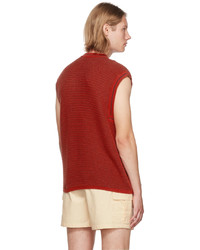 Maglione senza maniche stampato rosso di Gimaguas