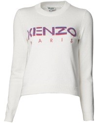 Maglione stampato bianco di Kenzo