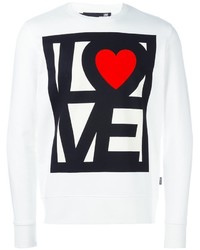 Maglione stampato bianco di Love Moschino
