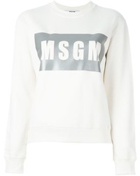 Maglione stampato bianco di MSGM