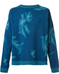 Maglione stampato blu di Baja East