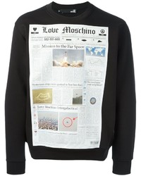 Maglione stampato nero di Love Moschino