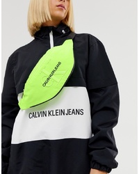 Marsupio di tela lime di Calvin Klein Jeans