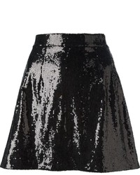 Minigonna con paillettes nera di Dolce & Gabbana