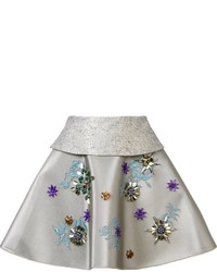Minigonna decorata argento di DELPOZO