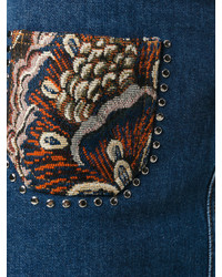 Minigonna di jeans ricamata blu scuro di Stella McCartney
