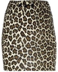 Minigonna leopardata marrone di Jean Paul Gaultier