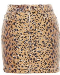 Minigonna leopardata marrone di Jeremy Scott
