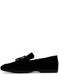 Mocassini con nappine in pelle scamosciata neri di Paul Stuart