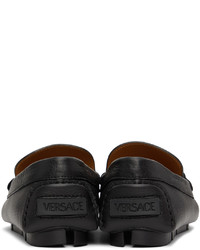 Mocassini driving in pelle neri di Versace