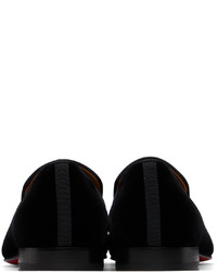 Mocassini eleganti di velluto neri di Christian Louboutin