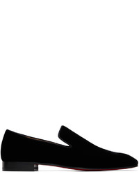 Mocassini eleganti di velluto neri di Christian Louboutin