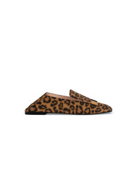Mocassini eleganti in pelle leopardati marroni di Sergio Rossi