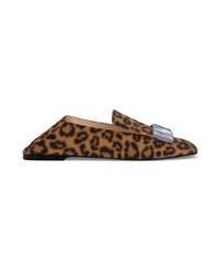 Mocassini eleganti in pelle leopardati marroni di Sergio Rossi
