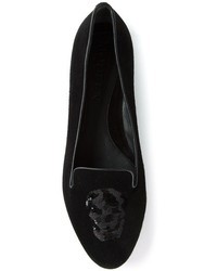 Mocassini eleganti in pelle scamosciata neri di Alexander McQueen