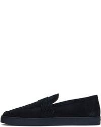 Mocassini eleganti in pelle scamosciata neri di Giorgio Armani