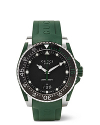 Orologio di gomma verde scuro di Gucci