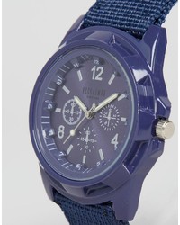 Orologio di tela blu scuro di Reclaimed Vintage