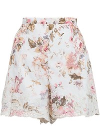 Pantaloncini a fiori bianchi e rosa