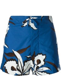 Pantaloncini a fiori blu scuro di Marni
