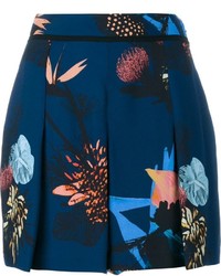 Pantaloncini a fiori blu scuro di Proenza Schouler
