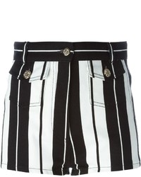 Pantaloncini a righe verticali bianchi e neri di Roberto Cavalli