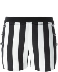 Pantaloncini a righe verticali bianchi e neri di Thierry Mugler
