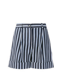 Pantaloncini a righe verticali blu scuro e bianchi