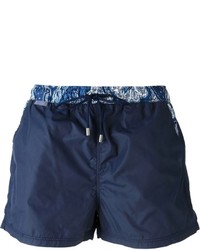 Pantaloncini con stampa cachemire blu scuro di Etro
