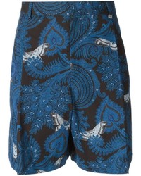 Pantaloncini con stampa cachemire blu scuro di Givenchy