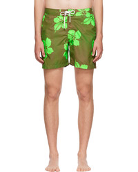 Pantaloncini da bagno a fiori verde oliva di Gimaguas