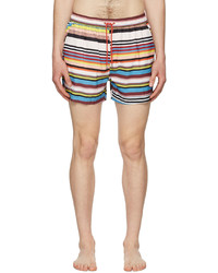 Pantaloncini da bagno a righe orizzontali multicolori di Paul Smith