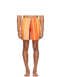 Pantaloncini da bagno a righe verticali arancioni