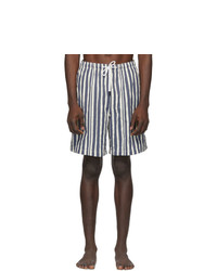 Pantaloncini da bagno a righe verticali grigio scuro di Solid and Striped