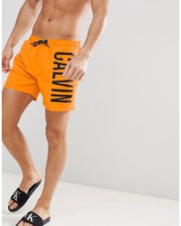 Pantaloncini da bagno stampati arancioni di Calvin Klein