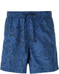 Pantaloncini da bagno stampati blu scuro di Etro