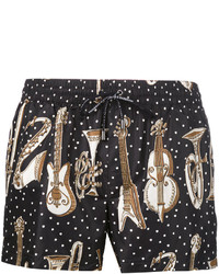 Pantaloncini da bagno stampati neri di Dolce & Gabbana