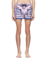 Pantaloncini da bagno stampati rosa di Versace Underwear