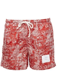 Pantaloncini da bagno stampati rossi di Thom Browne