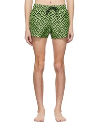 Pantaloncini da bagno stampati verdi di Versace Underwear