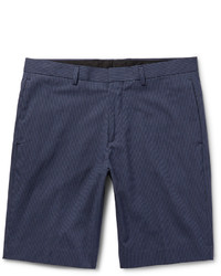 Pantaloncini di cotone a quadri blu scuro