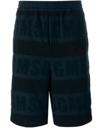 Pantaloncini di cotone blu scuro di MSGM