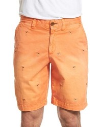 Pantaloncini di cotone ricamati arancioni