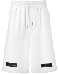 Pantaloncini di cotone stampati bianchi di Off-White