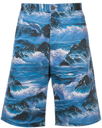 Pantaloncini di cotone stampati blu di Givenchy